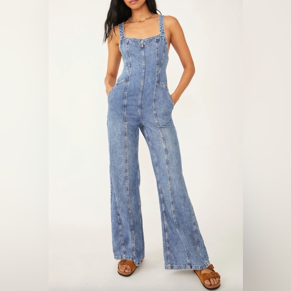 We The Free Blue Denim Jumpsuit - Picture 2 of 4